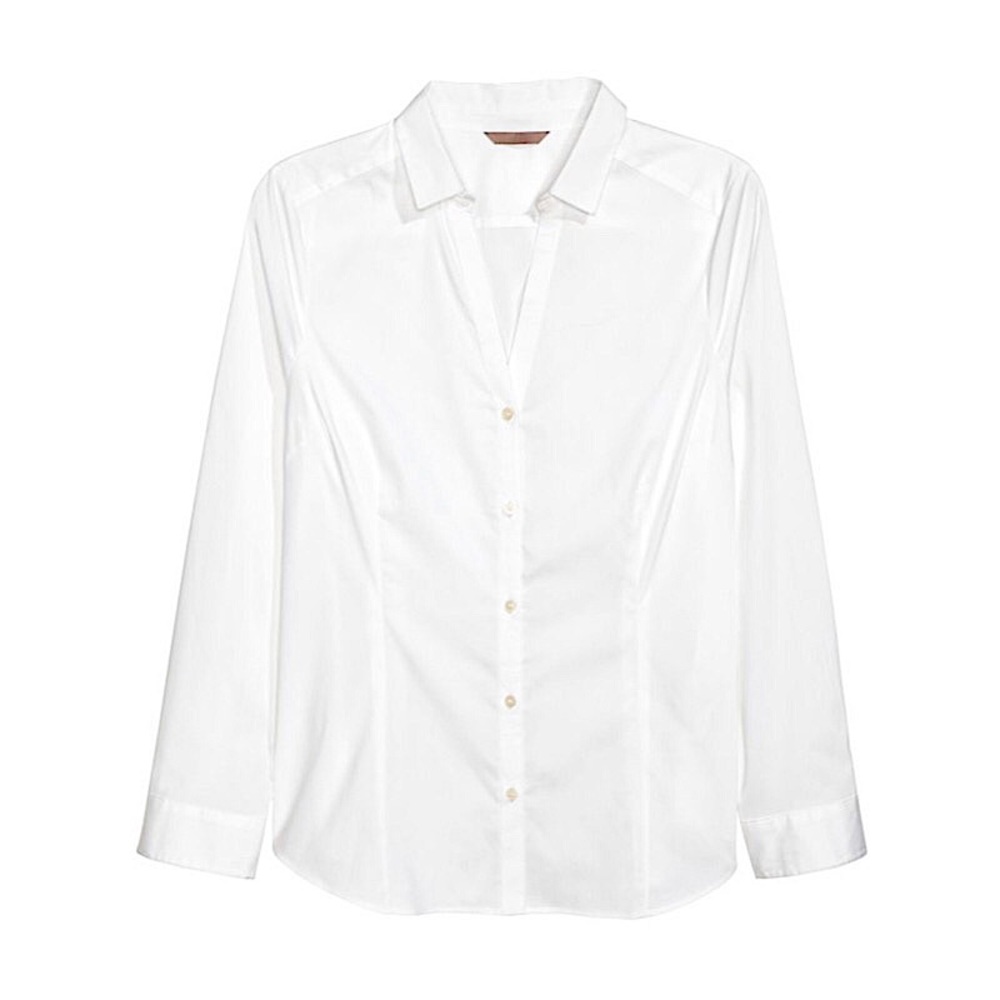 H&M V Neck Button Down Dress Blouse 2